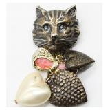 Cat & Heart Form Charm Pendant