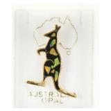 Australian Opal Kangaroo Form Brooch