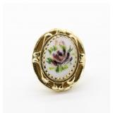 VNTG Whiting & Davis Deco Floral Art Ring