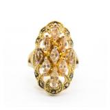 Theatrical Oval Formed Faux Gem Ring