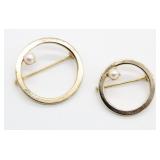 2 Single Pearl & Ring Form Pendant