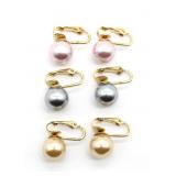 Pink GreyChampagne Pearl Earrings