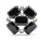 Faux Black Onyx & Gem Pendant