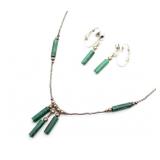 Malachite Column Form Jewelry Set