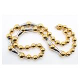 Retro Napier Gold Tone Bead Necklace