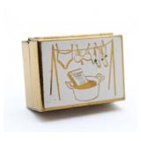 VNTG Laundry Scene Brass Pill Box