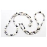 2 White & Tahitian Circle Pearl Necklace