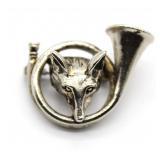 VNTG Fox Head French Horn Brooch