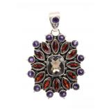 India Amethyst & Garnet Pendant
