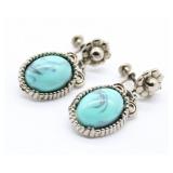 S.W./N.A. Oval Turquoise Earrings