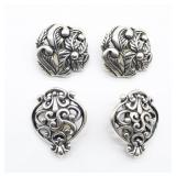 2 Pierced Metal Foliated Earrings