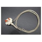 Stone Carved Floral Form Necklace