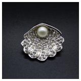 Pearl In A Shell Faux Gem Pendant