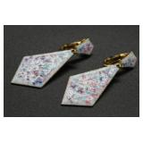 Paint Splatter Rhombus Earrings