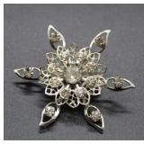 Theatrical Faux Gem Floral Brooch