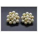 VNTG Faux Pearl Cluster Earrings