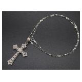 Faux Gem Cross Form Necklace