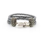 Michael Dawkins Silver Plated & Rope Bracelet