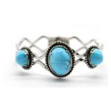 S.W. / N.A. Sterling Silver Turquoise Bracelet