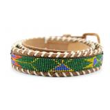 S.W. / N.A. Brown Leather & Beaded Belt
