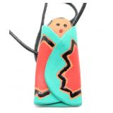 Terracotta Native American Baby Pendant
