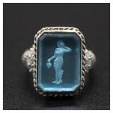 Sterling Silver Greek Figure Ring