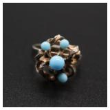 Sterling Silver Turquoise Bead Ring