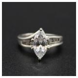 Sterling Silver Faux Gem Ring