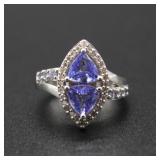 Sterling Silver JS Amethyst Ring