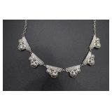 Foliated Pierced Metal Deco Necklace