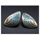 S.W. / N.A. Turquoise Bear Paw Earrings