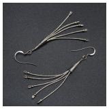 Sterling Silver Whip Dangle Earrings