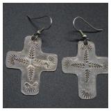Southwestern Cross Metal Earrings