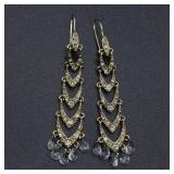 LC 5 Tier Faux Gem Dangle Earrings