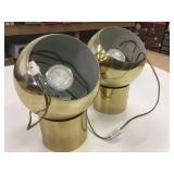 2 Brass Modern Style Rotating Head Wall Lamps