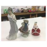 3 Lladro & Royal Doulton Figures 5-10" Tall