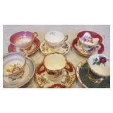 6 Excellent Condition Assorted Tea Cups & Saucers
