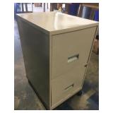 2 Drawer Metal Filing Cabinet on Wheels