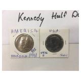 1972 & 76 USA Kennedy Half Dollars
