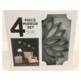 4 Pc Mirror Set Spirograph Design Grey