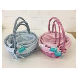 6 New Lined Easter Baskets 3 Sizes