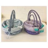 6 New Lined Easter Baskets 3 Sizes