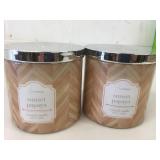 2 TrueLiving Sunset Papaya Scented Pillar Candles