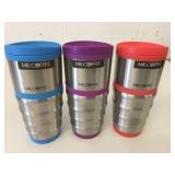 3 Mr.Coffee Stainless Steel 16oz Thermal Tumbler