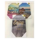 3 New 10x16" Silver Metallic Canvas w/Gold Foil