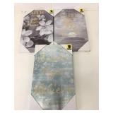 3 New 10x16" Silver Metallic Canvas w/Gold Foil