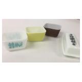 Pyrex Covered Butter Dish & 3 Ramekins