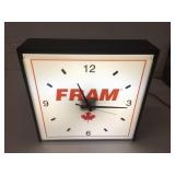 FRAM 14.25"x 14.25" Light-Up Metal Base Wall Clock