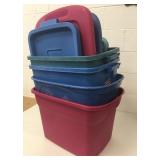 4 Used Storage Totes w/ Lids