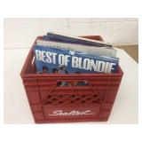 11 Assorted LPs & Milk Crate